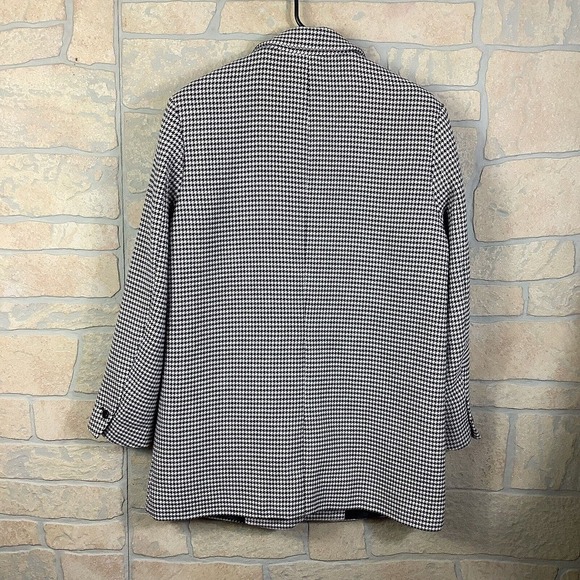 Zara Womens Blazer Size Small Black Cream Houndstooth Jacket - Picture 2 of 6